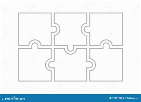 blank white puzzles pieces stock vector illustration  detail