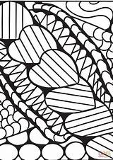 Coloring Abstract Pages Heart Patterns Printable sketch template