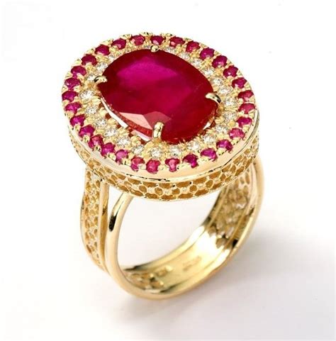 ann marie ring 14k yellow gold ring set with rubyies and