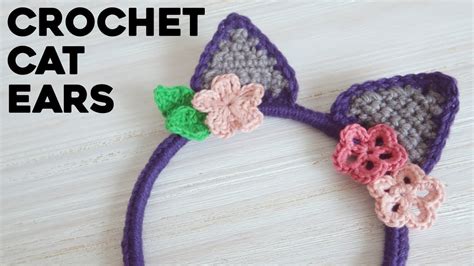 diy cat ears   crochet easy cat headband step  step tutorial