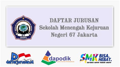 Daftar Jurusan Smk Negeri 67 Jakarta Timur Daftar Jurusan