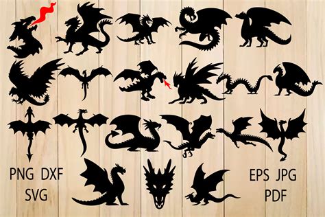 dragon silhouette svg dragon svg dragon clipart  cut files