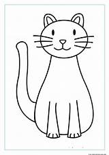 Cat Coloring Printable Easy Pages Kids Drawing Clipart Template Face Sheets Colouring Cats Print Clip Outline Animal Book Templates Animals sketch template