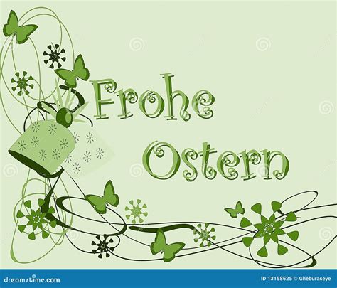 Easter Greeting Card With Butterflies In German Stock Illustration