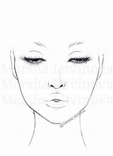 Makeup Facechart sketch template