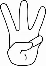 Clipart Finger Hand Number Fingers Transparent Sign Webstockreview Collection sketch template