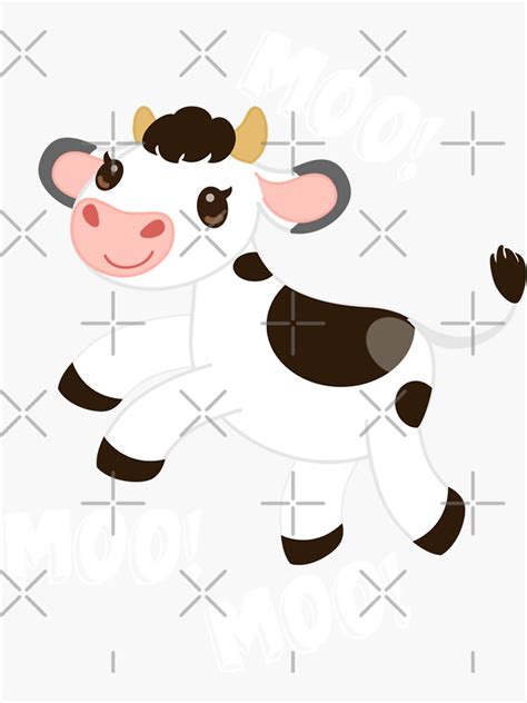 Farm Cow Goes Moo Farm Party Barnyard Cow Sounds Sticker For Sale By