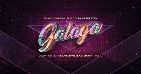 holographic text effects  meteketem graphicriver