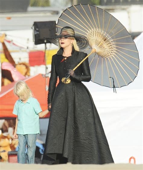 Lady Gaga Dress In All Black For A Beach Carnival Scene