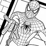 Spiderman Coloring Pages Color Print Sharp Very Two Her Click sketch template