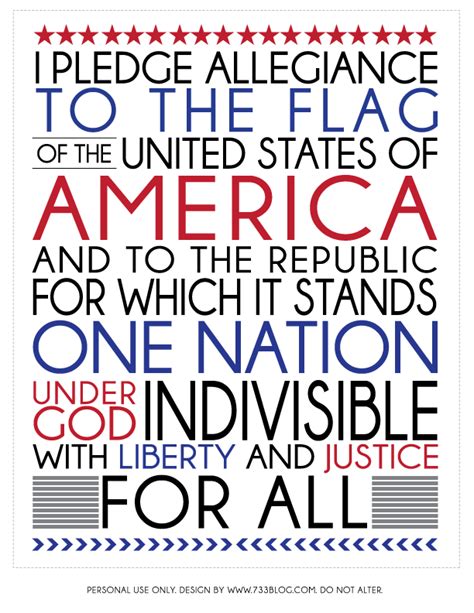 pledge  allegiance printable inspiration  simple