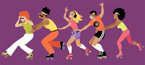 Disco Roller Skaters Stock Illustration Download Image Now Istock
