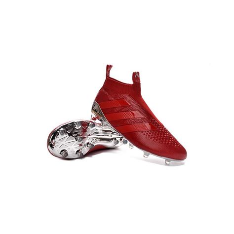 adidas ace  pure control fg top football boots red silver