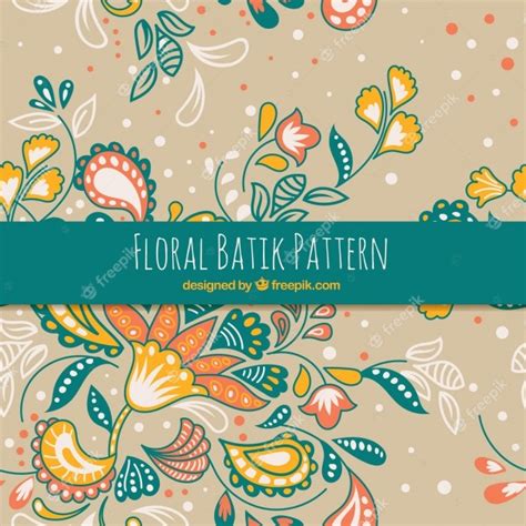 hand drawn batik floral pattern  vector
