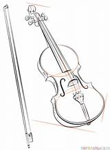 Violin Drawing Bow Draw Step Cello Tutorials Tutorial Drawings Supercoloring Version Music Choose Board sketch template
