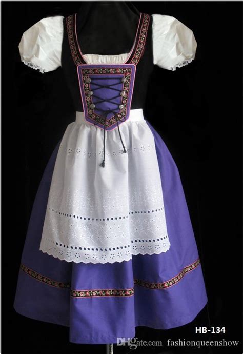 Sexy Vintage French Maid Costume Women Purple Patchwork