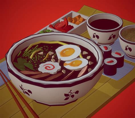 model udon meal vr ar  poly cgtrader