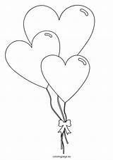 Heart Balloon Balloons Coloring Pages Drawing Shaped Cute Broken Emoji Valentine Drawings Printable Coração Print Molde Para Valentines Desenhos Patterns sketch template