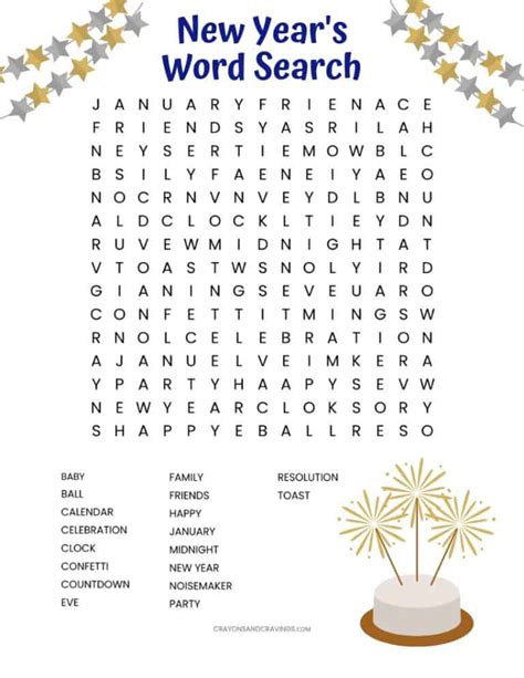 years word search  printable