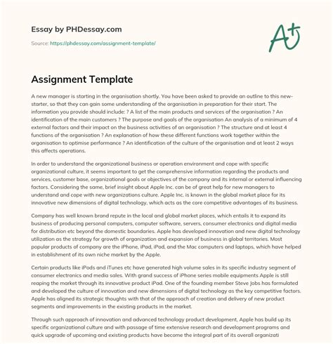 assignment template phdessaycom