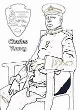 Young Coloring Buffalo Charles Soldiers Book American Spingarn Pose Outline Nps Chyo Gov sketch template