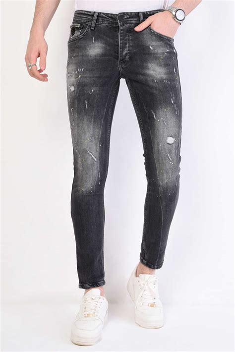 slim fit heren jeans met gaten nieuw style italy