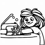 Washing Hands Coloring Pages Hand Kids Clipart Wash Girl Drawing Color Easy Make Clipartmag Popular Visit sketch template