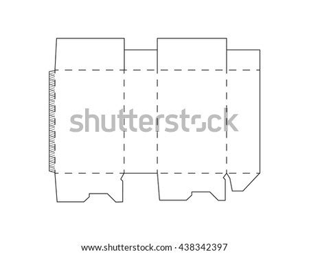 template simple box cut  paper stock vector  shutterstock