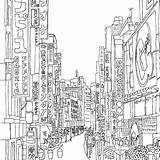 Coloring Pages Books Tokyo Color Colouring Adult Japanese Cities Secret City Book Adults Printable Detailed Sheets Sheet Drawing Print Japan sketch template
