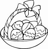 Easter Coloring Basket Egg Pages Colouring Printable Empty Color Clipart Print Sheet Clip Popular sketch template