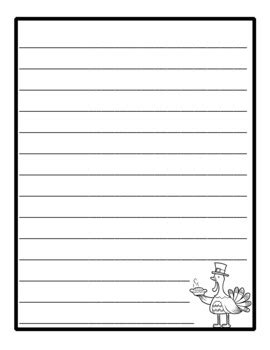 thanksgiving paper single primary lined paper thanksgiving writing