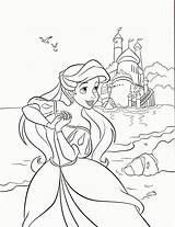 Coloring Ariel Disney Princess Pages Dress Popular sketch template