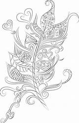 Feather Colouring Print Designlooter sketch template