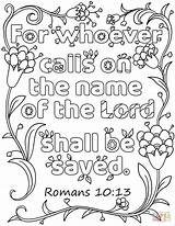 Coloring Lord Name Pages Calls Whoever Romans Shall Bible Sheet Printable Save Verse 13 Color Names Kids Supercoloring Sheets Choose sketch template