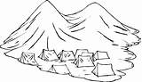 Tents Nomadenzelt Ausmalbild Bergen Colorir Montanha sketch template