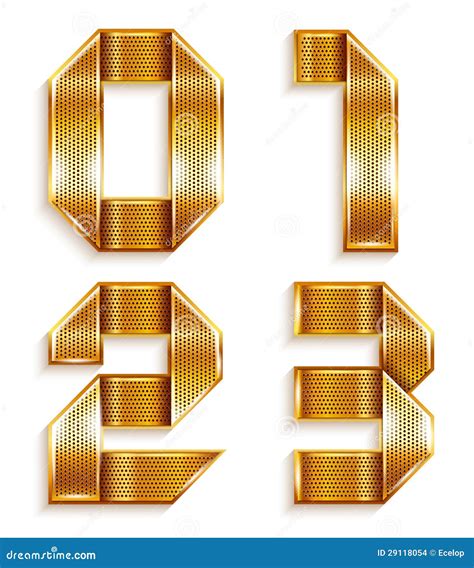 number metal gold ribbon     stock vector illustration