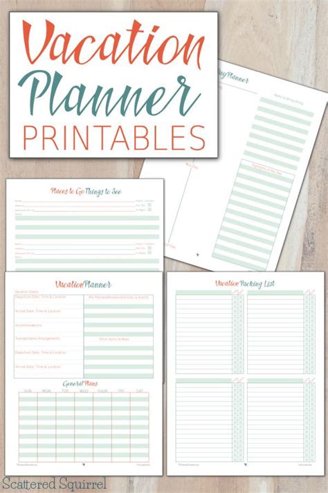printable vacation planner template  summer printables
