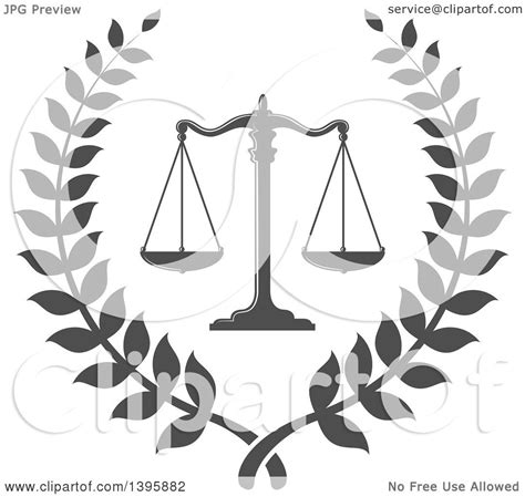 Clipart Of A Laurel Wreath With Legal Gray Scales Of