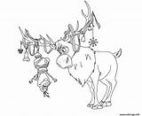 Coloriage Sven Renne Labrador Coeur Dun Reindeer Neiges Reine Imprimer sketch template