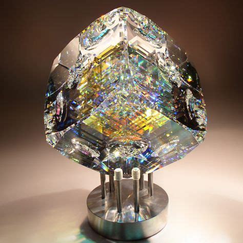 beveled cube glass sculpture glass art glass artists