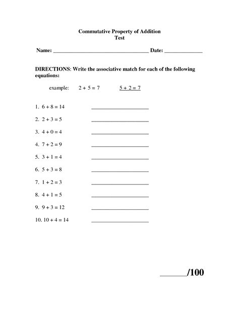 associative property math worksheet worksheetocom