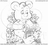 Outline Activity Bear Coloring Using Cute Illustration Book Royalty Clipart Bannykh Alex Rf sketch template
