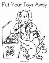 Coloring Toys Put Away Toy Box Pages Pick sketch template