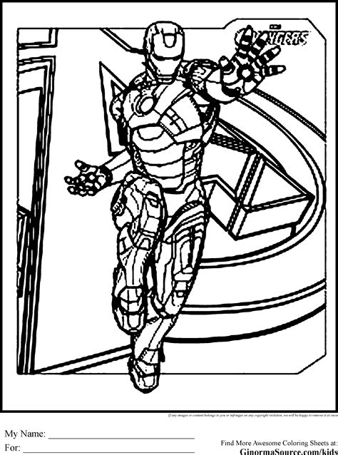 avengers coloring pages iron man ginormasource kids avengers