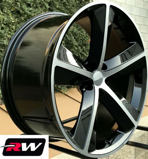 rw wheels  dodge challenger srt  style black machined rims