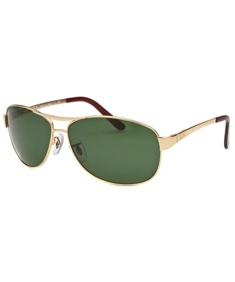 ray ban cockpit aviator gold tone sunglasses green lenses in gold for