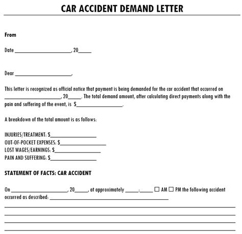 car accident demand letter samples examples excel tmp