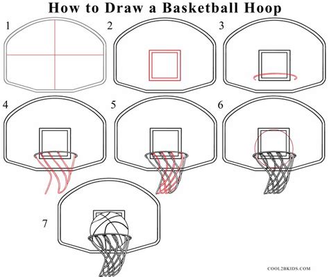 draw  basketball hoop step  step pictures