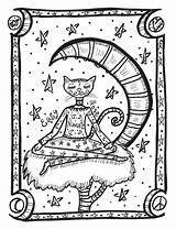 Yoga Coloring Pages Adult Kitties Cats Printable Getcolorings Print Book Novelty Animals sketch template