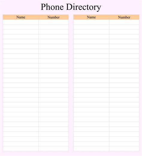 printable phone directory template address book template templates